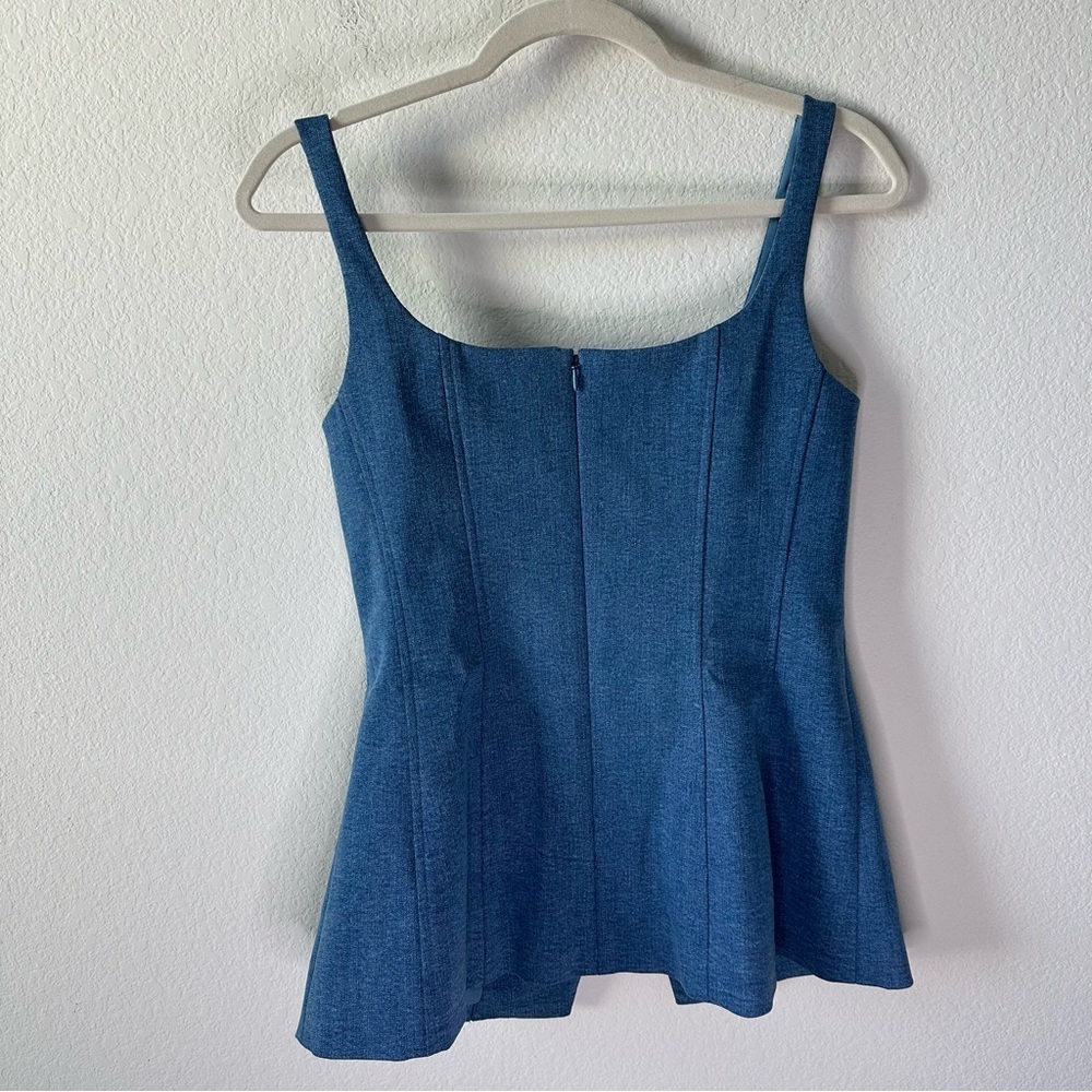 Veronica Beard Denim Liana Tailored Top in Blue SZ US 8 - Picture 8 of 8